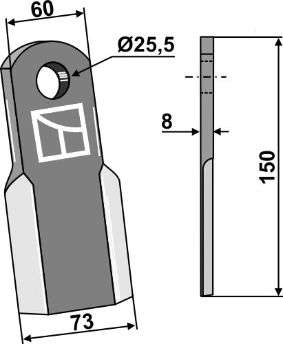 Straight blade 150x60mm - old model
