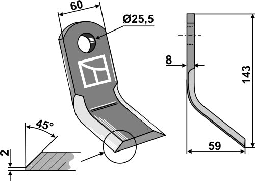 Y-blade 143x60mm