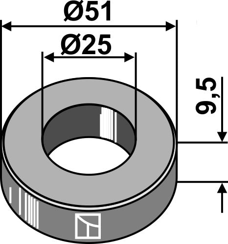 Washer Ø51x9,5xØ25