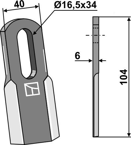 Straight blade 104x40mm