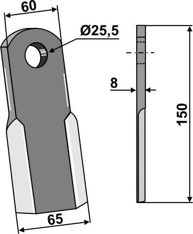Straight blade 150x60mm - new model