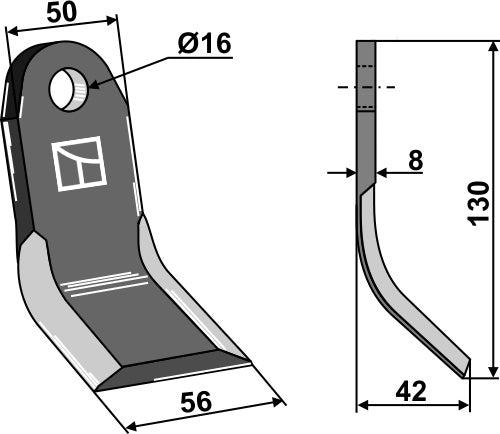 Y-blade 130x50mm