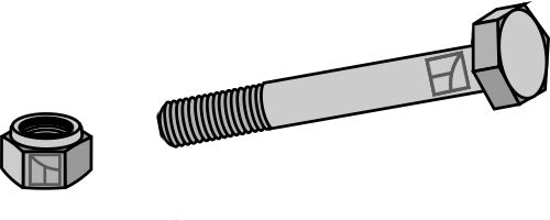 bolt with self-locking nut - 7/16''UNF