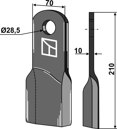 Twisted blade 210x70mm