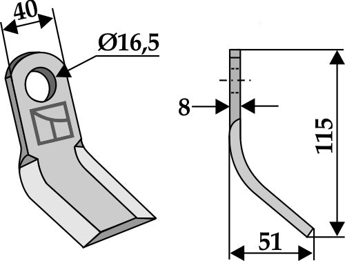 Y-blade 115x40mm