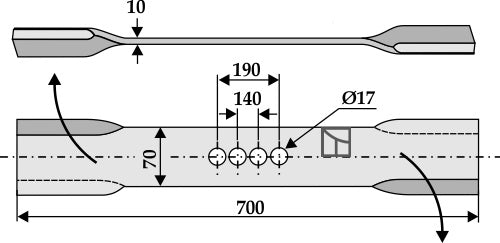 Mover-blade 700mm - right
