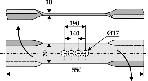 Mover-blade 550mm - right