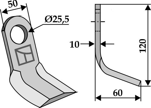 Y-blade 120x50mm
