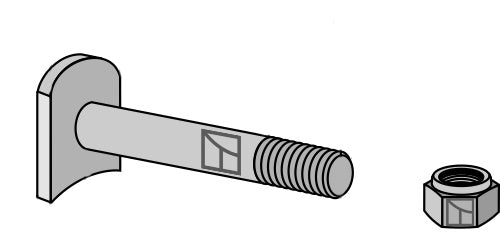 Bolt M 16 x 2 - 8.8 with self-locking nut