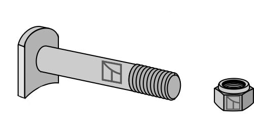Bolt  M 20 x 2,5 - 8.8 with self-locking nut