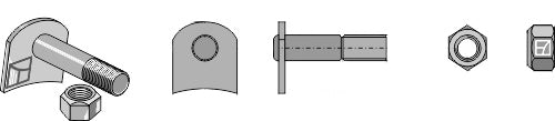 Blade bolt with self-locking nut-pressed