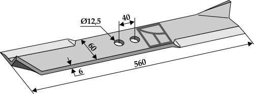 Mover-blade 560mm - right