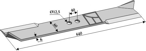 Mover-blade 640mm - right