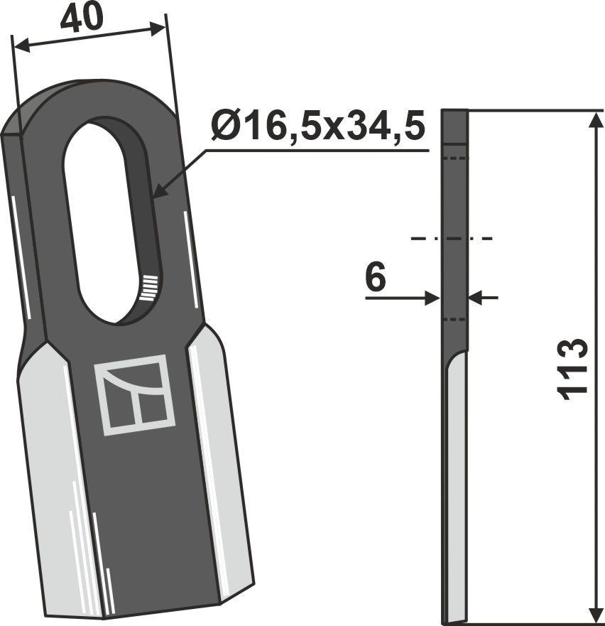 Straight Blade 113x40mm