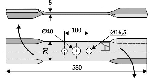 Mover-blade 580mm - right