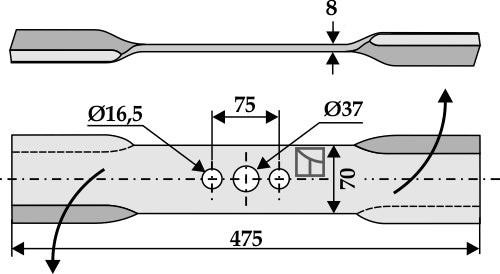 Mover-blade 475mm - left