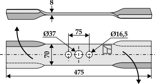 Mover-blade 475mm - right