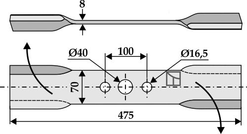 Mover-blade 475mm - right