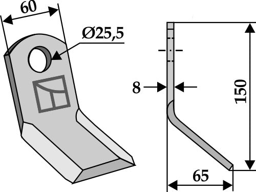 Y-blade 150x60mm