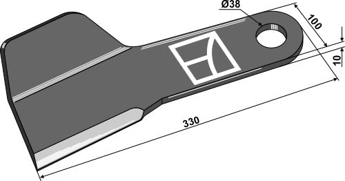 Mover-blade 330mm, right