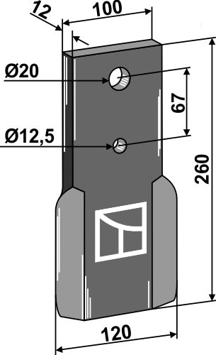 Counter-blade 260x100mm