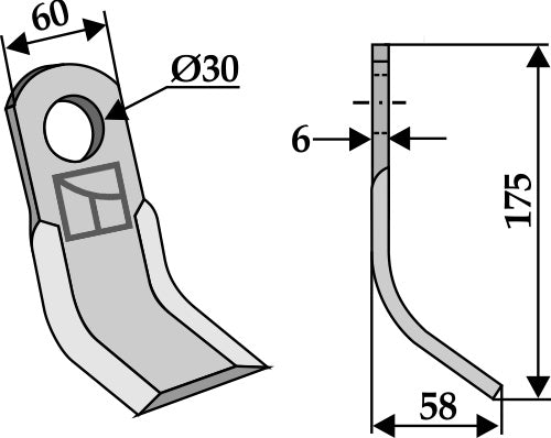 Y-blade 175x60mm