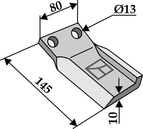 Replace blade 145x80mm, right