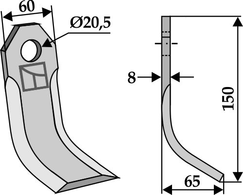 Y-blade 150x60mm