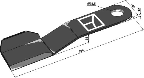 Mover-blade 620mm - left