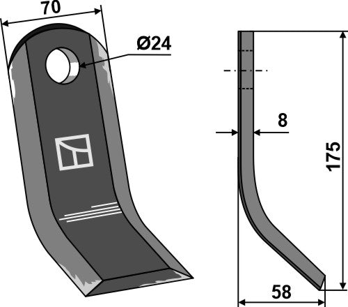 Y-blade 175x70mm