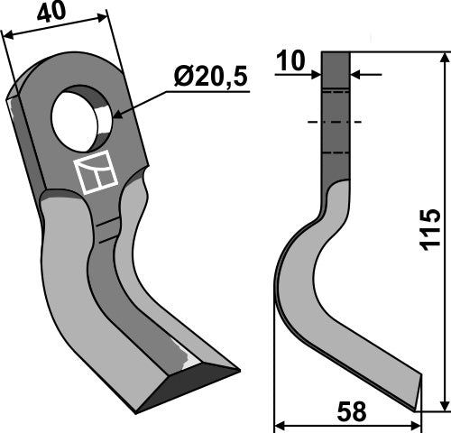 Y-blade 115x40mm