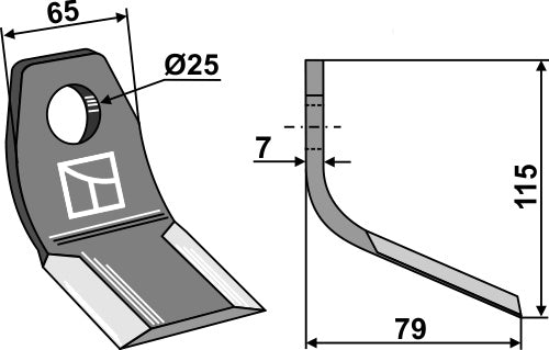 Y-blade 115x65mm