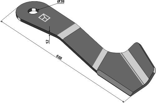 Mover-blade 668mm - left
