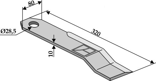 Communition blade 320x80mm - left