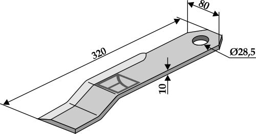 Communition blade 320x80mm - right
