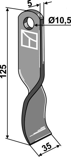 Twisted blade 125x35mm