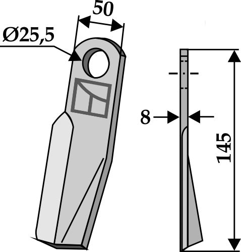 Flail 145x50mm - right