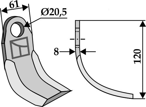 Arched blade 120x61mm