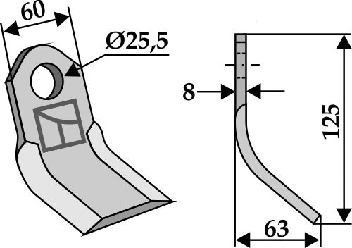 Y-blade 125x60mm