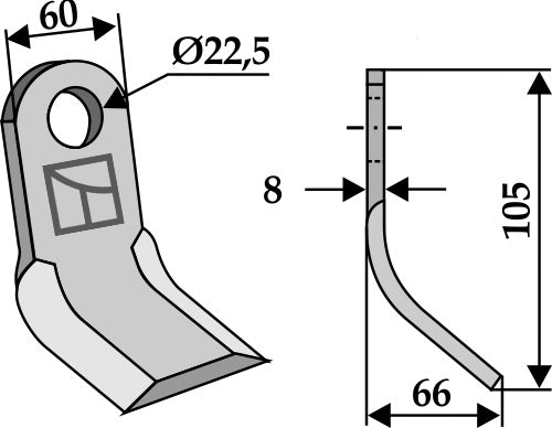 Y-blade 105x60mm