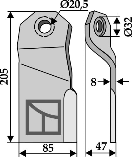 Flail 205x85mm