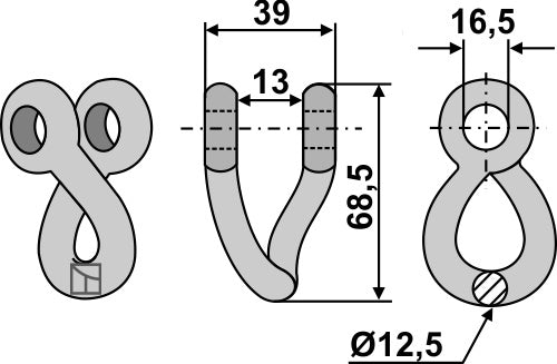 Twisted shackle