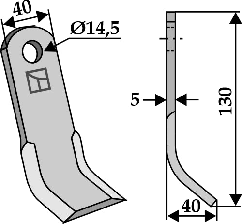 Y-blade 130x40mm