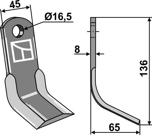 Y-blade 136x45mm