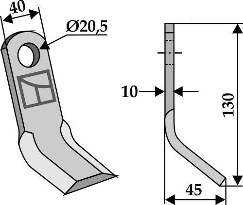 Y-blade 130x40mm