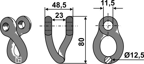 Twisted shackle