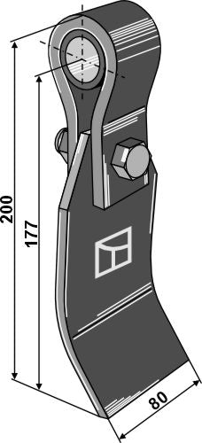 Flail assembled with holder, bush and blade