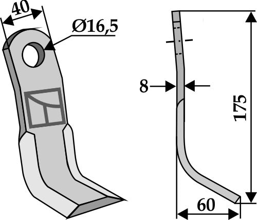 Y-blade 175x40mm