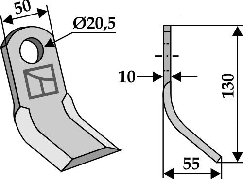 Y-blade 130x50mm