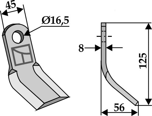 Y-blade 125x45mm